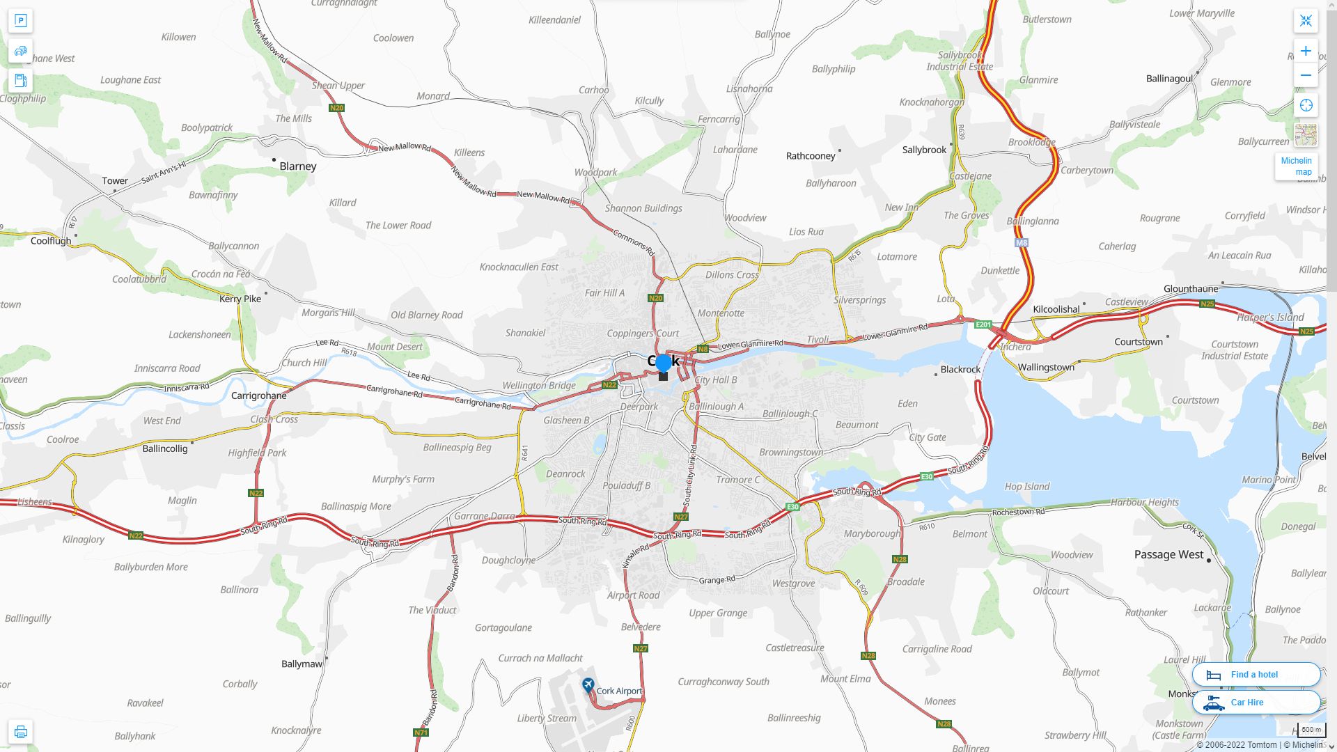 Cork Irlande Autoroute et carte routiere